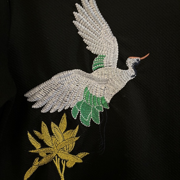 Alice Underground size small, black cotton dress with bird design - Picture 3 of 7